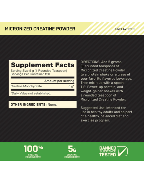 Creatina Micronizada 5G ON  (120 Serv)