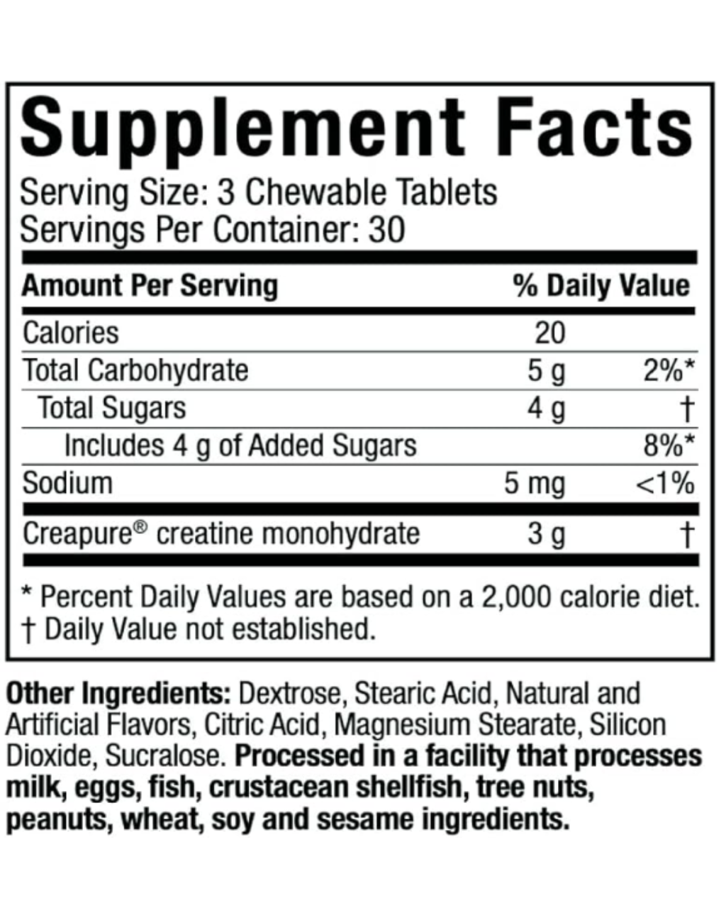 Creatina Monohidrata 3G MuscleTech  Pastillas Masticables