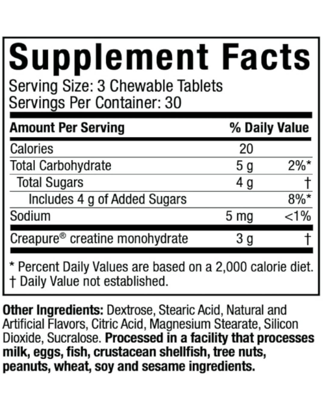 Creatina Monohidrata 3G MuscleTech  Pastillas Masticables
